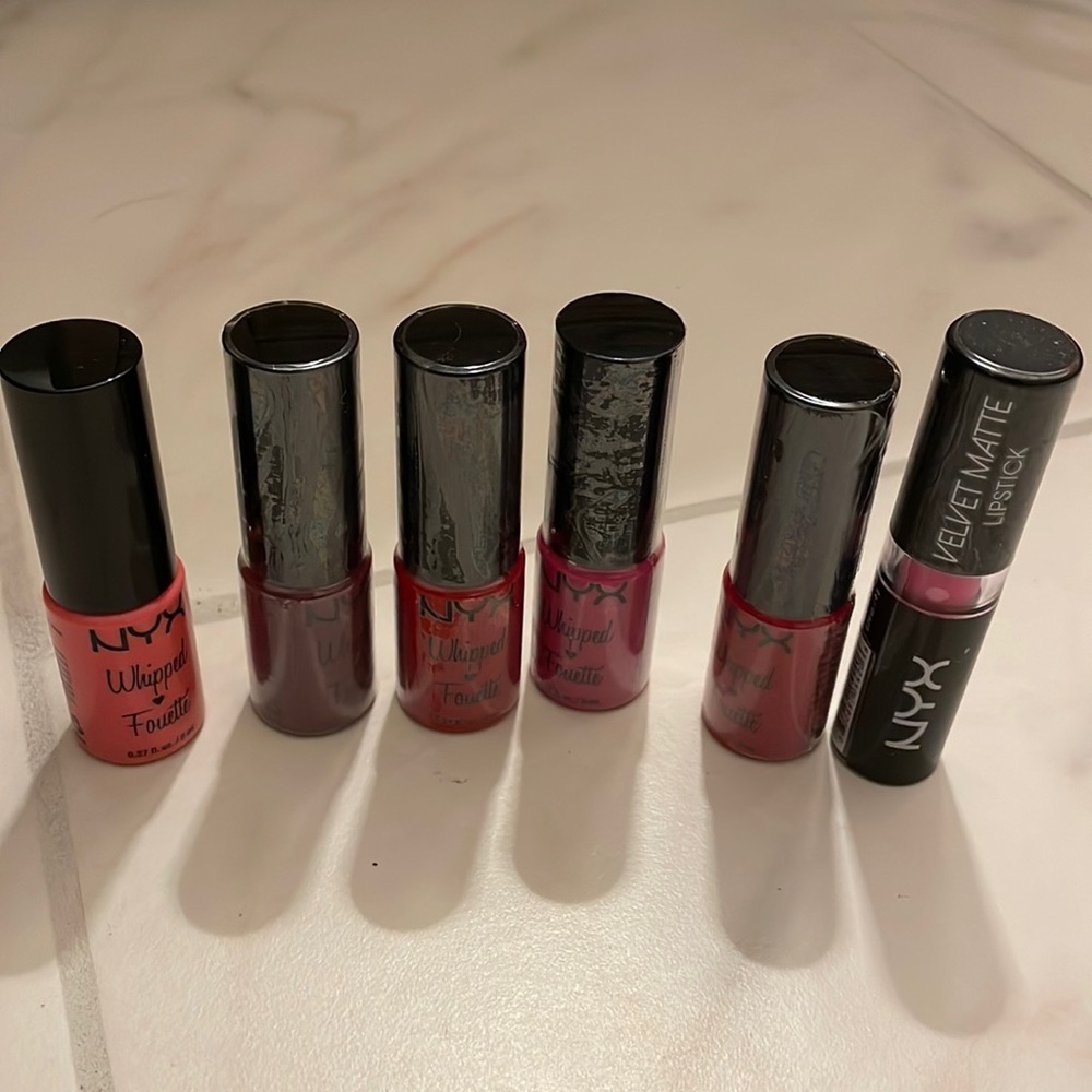 NYX lip and cheek stain set and velvet matte lipstick